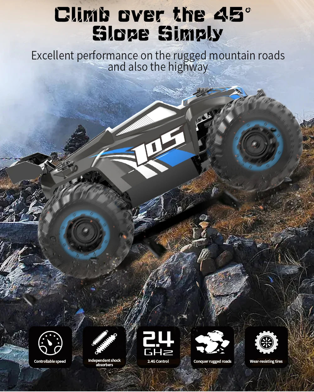 Zinom: Double Motors Drive Climbing RC Drift Monster Truck